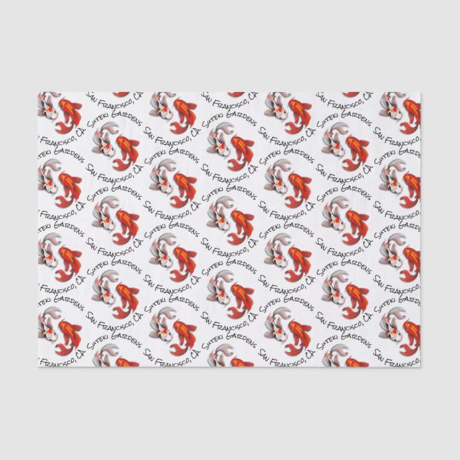 Yin Yang Koi Fish Botanical Garden Business Logo Tissue Paper (Front)