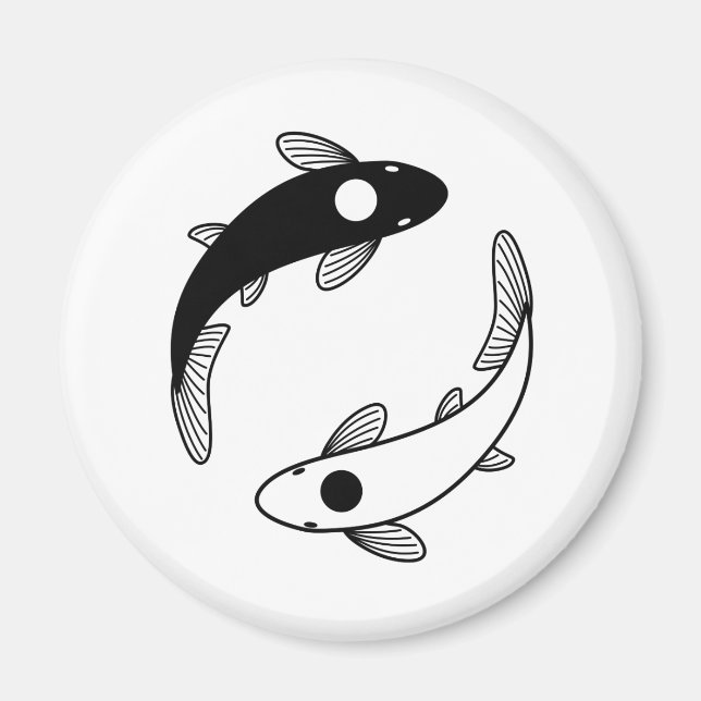 Yin Yang Koi Fish Magnet (Front)