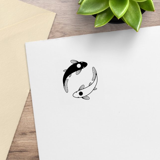 Yin-Yang Koi Fish Pair 2 Rubber Stamp (Creator Uploaded)