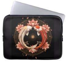 Yin Yang Koi Fish with Lotus Mandala