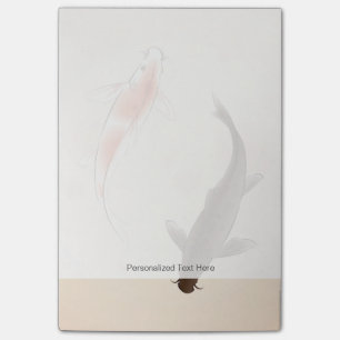 Yin Yang Koi fishes in oriental style painting Post-it Notes