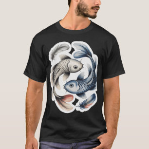 Yin Yang Koi in Watercolor T-Shirt