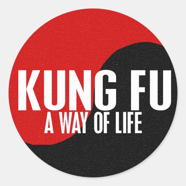 Yin Yang Kung Fu 1 Classic Round Sticker (Front)