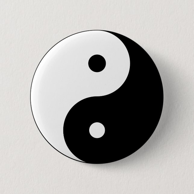 Yin Yang large 6 Cm Round Badge (Front)