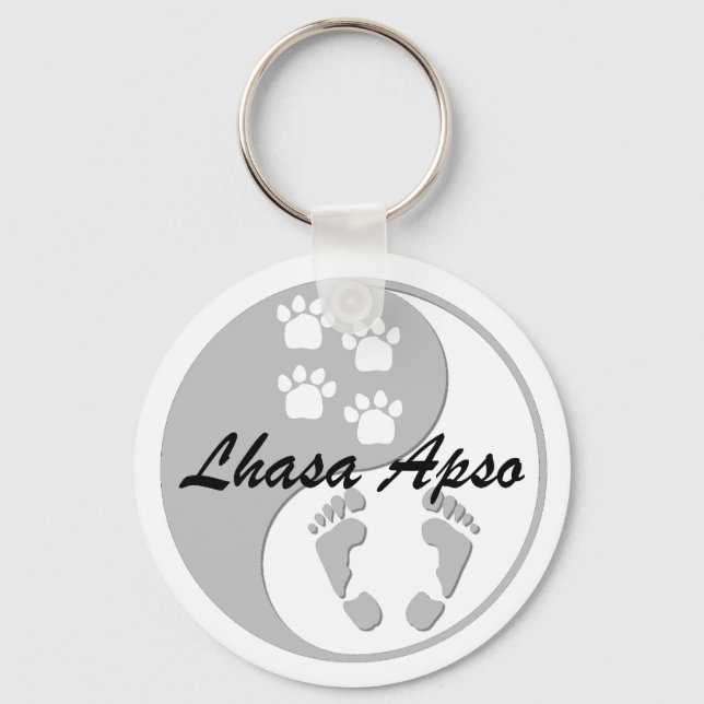 yin yang lhasa apso key ring (Front)