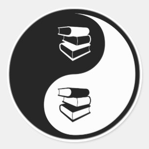 Yin Yang Library Work Classic Round Sticker