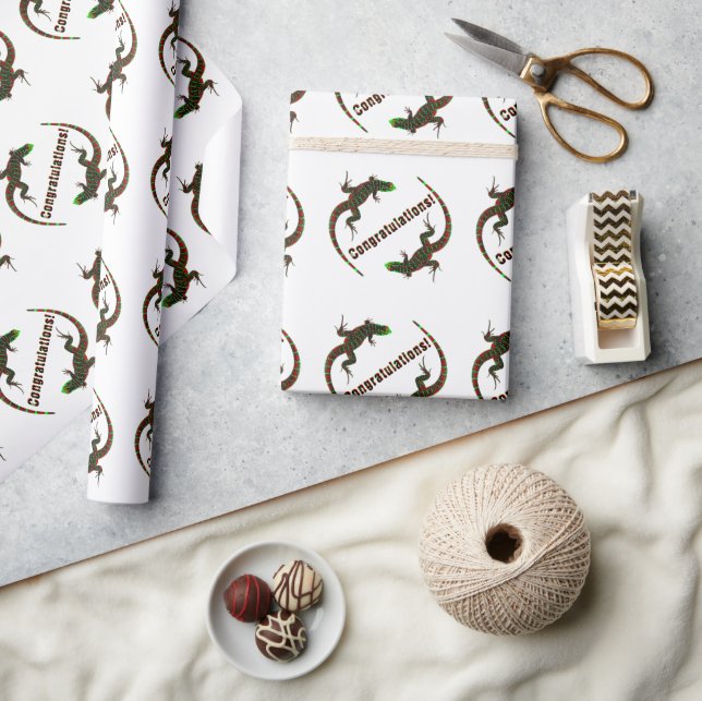 Yin Yang Lizards Congratulations Wrapping Paper (Crafts)