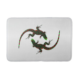 Yin Yang Lizards Silver Bath Mat