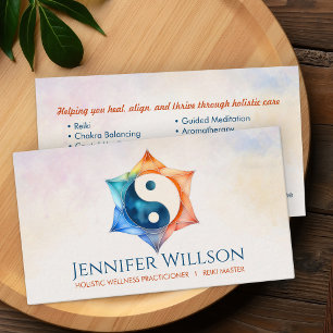 Yin Yang Lotus Flower Business Card
