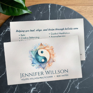 Yin Yang Lotus Flower Business Card