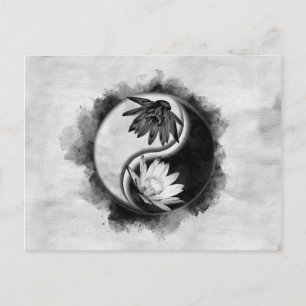 Yin Yang - Lotus flowers Postcard