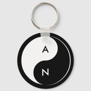 Yin Yang Lovers Initials keychain