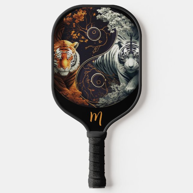 Yin Yang Lucky Tigers Pickleball Paddle (Front)