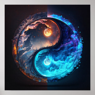 Yin Yang Magic Design Spiritual Feng Shui  Poster