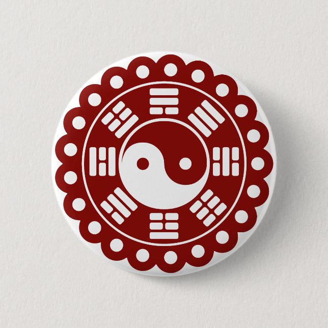 Yin Yang Mandala 6 Cm Round Badge (Front)