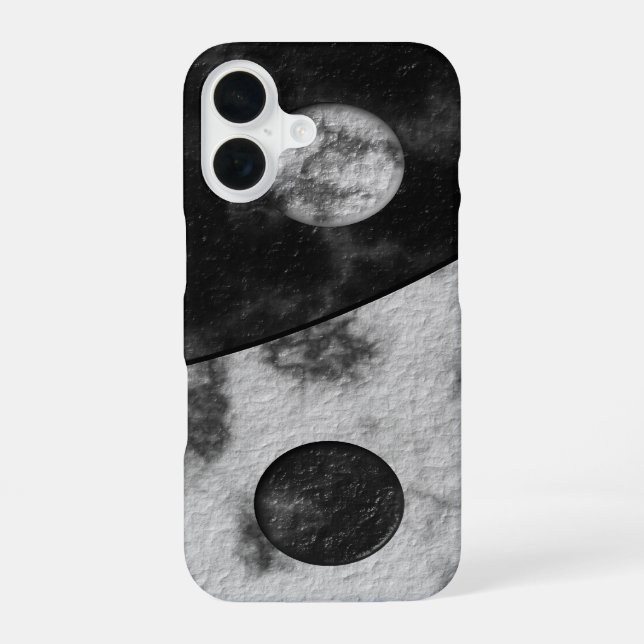 Yin Yang Marble iPhone 16 Case (Back)