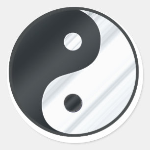 Yin Yang Metal Classic Round Sticker