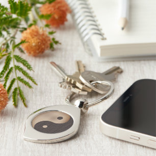 Yin Yang Metal Keychain