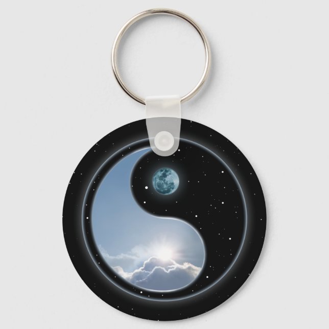 Yin Yang Moon Sun Key Ring (Front)