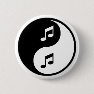 Yin Yang Music 6 Cm Round Badge