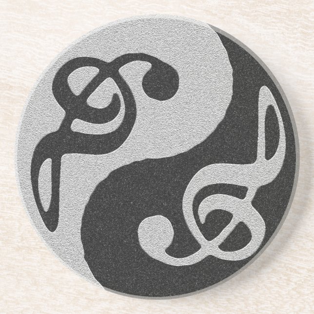 yin yang music clave note coaster (Front)