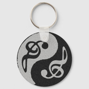 yin yang music clave note key ring