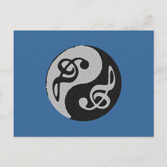 yin yang music clave note postcard (Front)