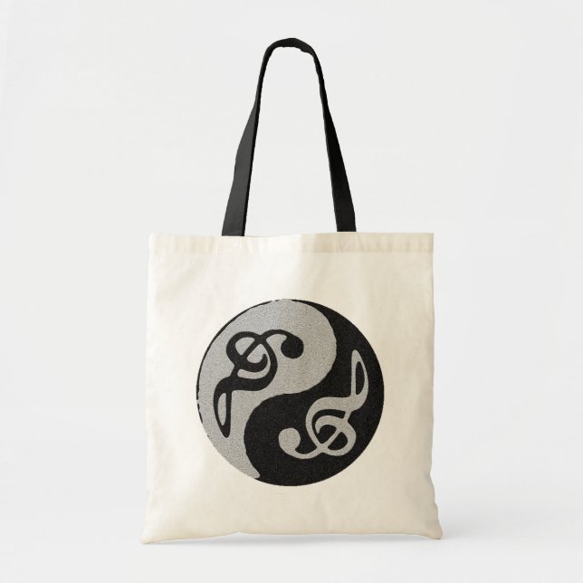 yin yang music clave note tote bag (Front)