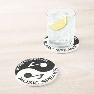 Yin yang music coaster