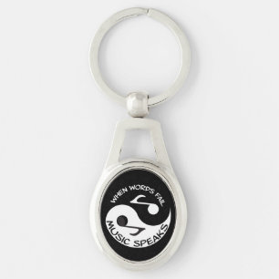 Yin yang music key ring