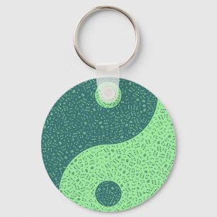 Yin Yang Music Notes Key Ring