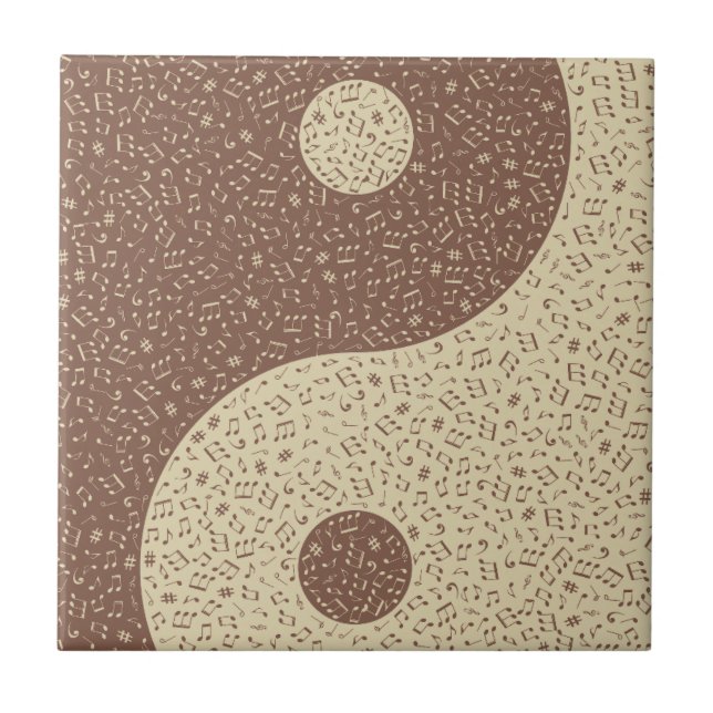 Yin Yang Music Notes Tile (Front)