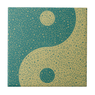 Yin Yang Music Notes Tile