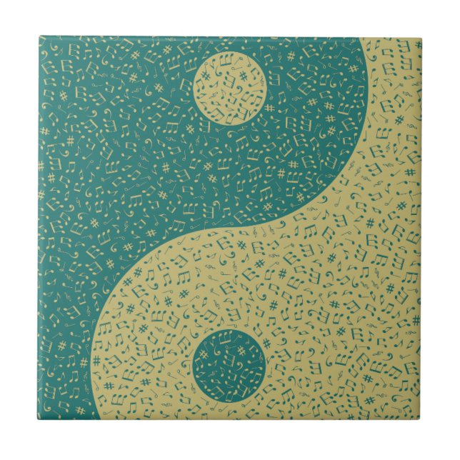 Yin Yang Music Notes Tile (Front)