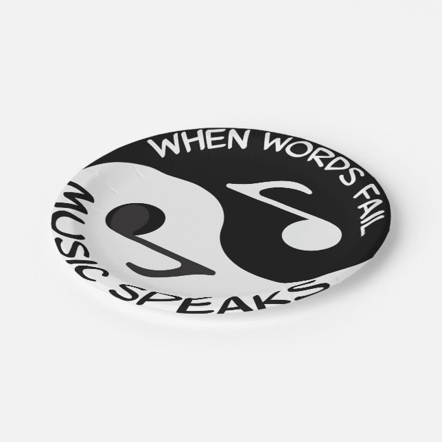 Yin yang music paper plate (Angled)