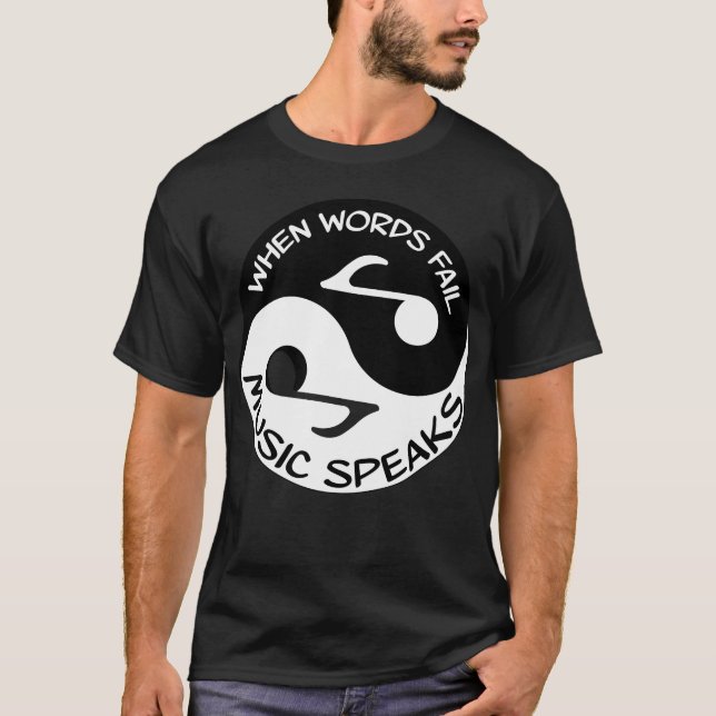 Yin yang Music Yinyang words T-Shirt (Front)
