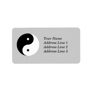 Yin Yang Name Address Mailing or Name Tag Label