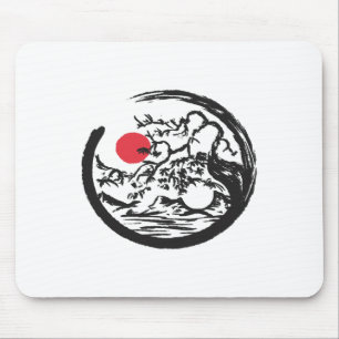 Yin Yang Natural Bonsai Tree Qi Gong Yoga Tai Chi  Mouse Mat