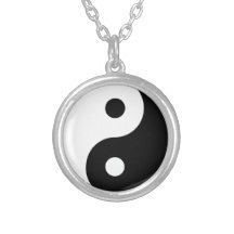 Yin Yang Necklace Black and White