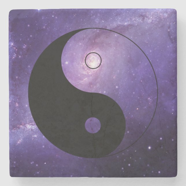 Yin yang night sky stone coaster (Front)