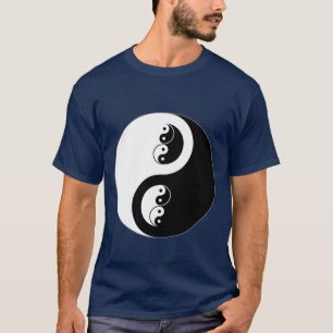 Yin Yang on dark blue T-Shirt