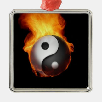 Yin Yang on Fire Ornament