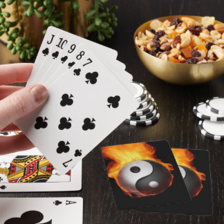 Yin Yang on Fire Playing Cards