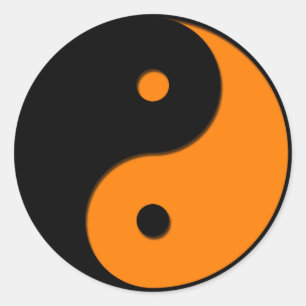 Yin Yang - orange 1 Classic Round Sticker