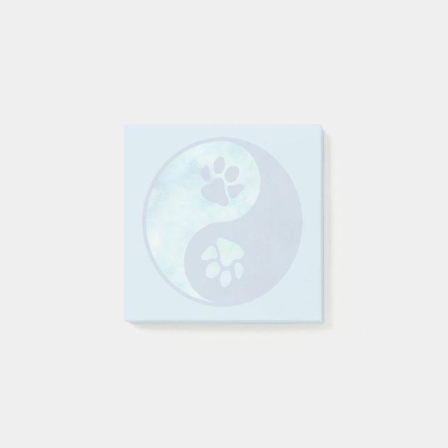 Yin Yang Paw Blue Post-it Notes (Front)