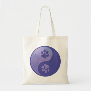 Yin Yang Paw Purple Tote Bag