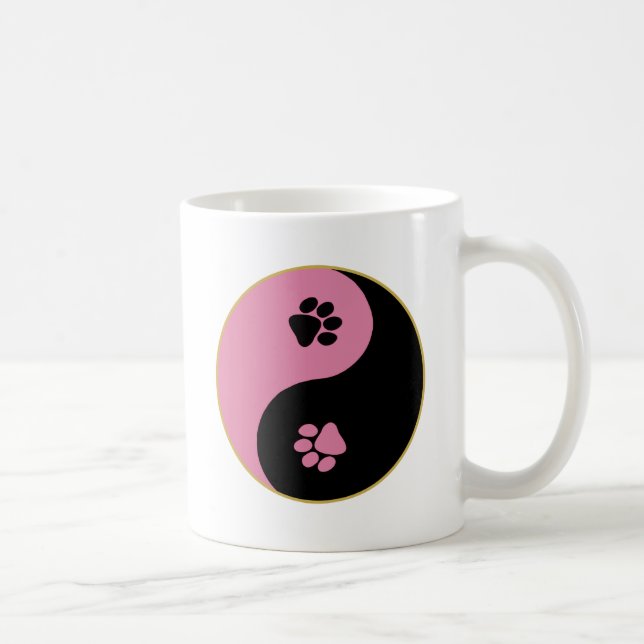 Yin Yang Paws Pink Coffee Mug (Right)