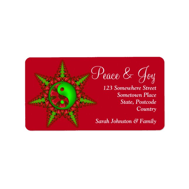 Yin Yang Peace & Joy Wishes Label (Front)