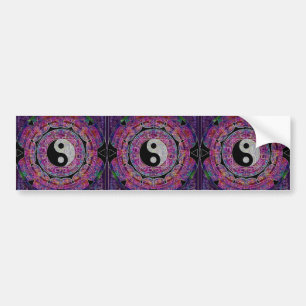 Yin Yang & Peace Pattern Bumper Sticker