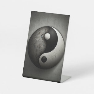  yin yang  pedestal sign
